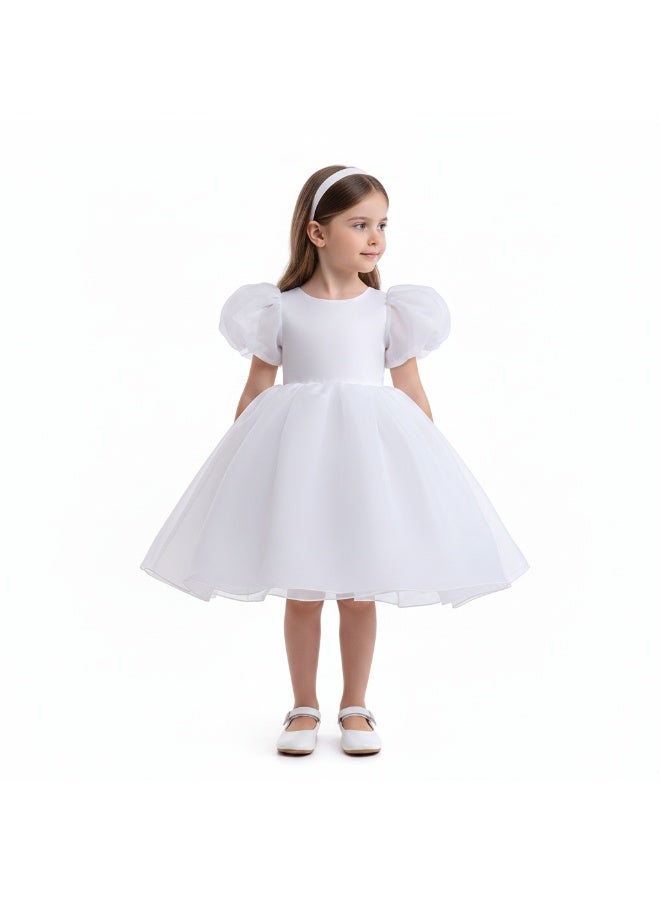 D'Daniela Tulip Party Dress-White - Image 3